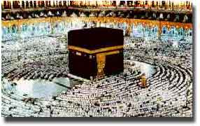 Die Kaaba in Mekka. Erbaut von dem Propheten Abraham als Gebetsstätte für die Menschheit